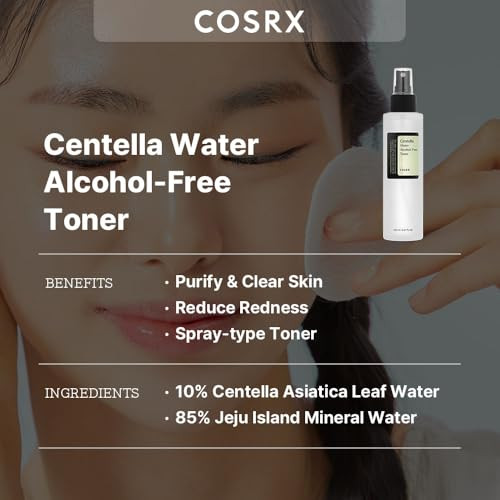 Cosrx Alcoholfree Cica Toner spraytype Korean Toner With Centella Asiatica For Hydrating And Soothing Rednesskorean Skin Care Not Tested On Animals Paraben 150Ml 5.07 Fl.Oz