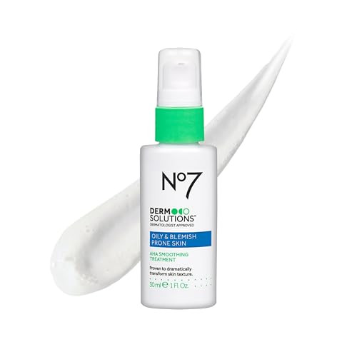 No7 Derm Solutions Aha Exfoliant And Face Toner With Lactic And Glycolic Acid Aha Smoothing Treatment Controls Oil And Minimizes Pores For Oily And Blemishprone Skin 1 Fl Oz