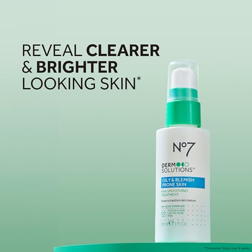 No7 Derm Solutions Aha Exfoliant And Face Toner With Lactic And Glycolic Acid Aha Smoothing Treatment Controls Oil And Minimizes Pores For Oily And Blemishprone Skin 1 Fl Oz