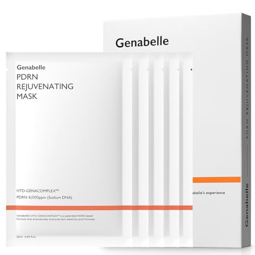 Genabelle Pdrn Rejuvenating Mask Sheet Lightweight Skin And Toning Mask Sheet With Pdrn Niacinamide Hyaluronic Acid To Deeply Hydrate Cool And Visibly Plump The Skin 5Ea 0.84 Fl Oz