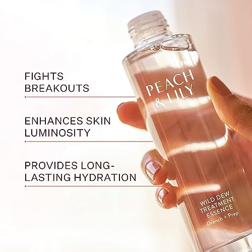 Peach and Lily Peach And Lily Wild Dew Treatment Essence Drench Plump And Prep Featherlight Hyaluronic Acid Adenosine Lotus Extract And Niacinamide Self Care Vegan And Cruelty Korean Beauty 3.38 Oz