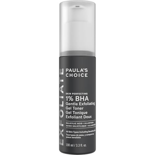 PaulaS Choice Paulas Choice Skin Perfecting 1% Bha Exfoliating Gel Toner For Sensitive Skin Gentle Facial Smoother With Salicylic Acid And Allantoin For Redness Clogged And Enlarged Pores Fragrancefree