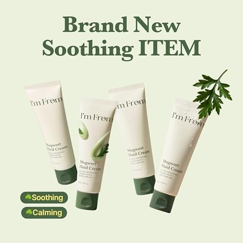 IM From IM From Mugwort Fluid Cream Lightweight Calming Moisturizer Hydrating And Skin Balancing Sensitive Skin Vegan Korean Skin Care 1.69Fl.Oz