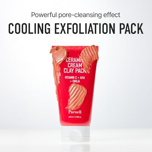 Parnell Aha Omija Cream Clay Pack pore Purifying Sebum Control Nondrying Cooling Maskexfoliating For Smooth Skin Kbeauty 3.38 Fl Oz