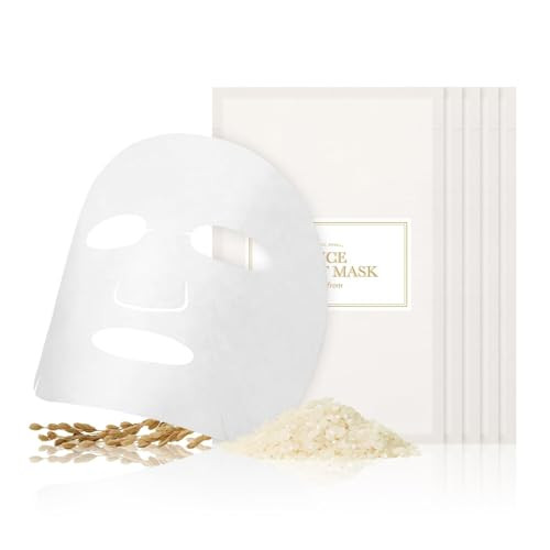IM From Im From Rice Sheet Mask Korean Rice Face Mask Creamy Hydration For Dry Combination Skin Moist Milky Essence Biodegradable Vegan Hypoallergenic 20Ml Pack Of 5