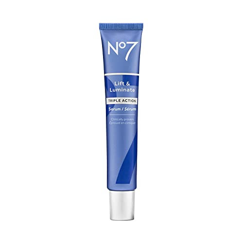 No7 Lift And Luminate Triple Action Face Serum Collagen Peptide Antiwrinkle plus Brightening Emblica And Vitamin C Serum plus Pro Retinol Skin Firming Hyaluronic Acid And Hibiscus 50Ml