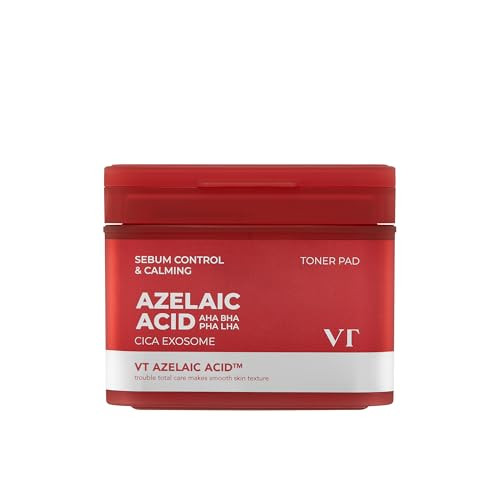 Vt Cosmetics Azelaic Acid Care Toner Pad Dualtextured Facial Toner Pads For Exfoliation And Pore Care With Aha Bha Pah Cica Exosome For Calming And Hydrating Korean Skin Care 60 Units