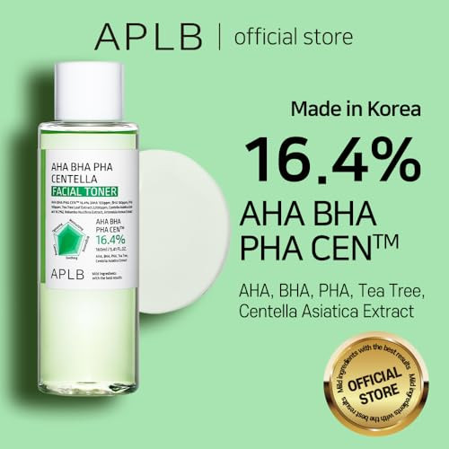 Aplb Aha Bha Pha Centella Facial Toneraha Bha Pha Cen 16.4% Korean Skincare Exfoliant Replenishing Moisture Revitalize For Gentle And Improve Skin Texture 5.41 Fl.Oz