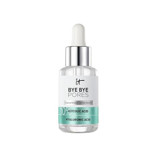 It Cosmetics Bye Bye Pores 10% Glycolic Acid Face Serum For Minimized Poresexfoliating Facial Serum For Smoother plus Softer Skin Refines Skin Texture With Hyaluronic Acid Suitable For All Skin Types