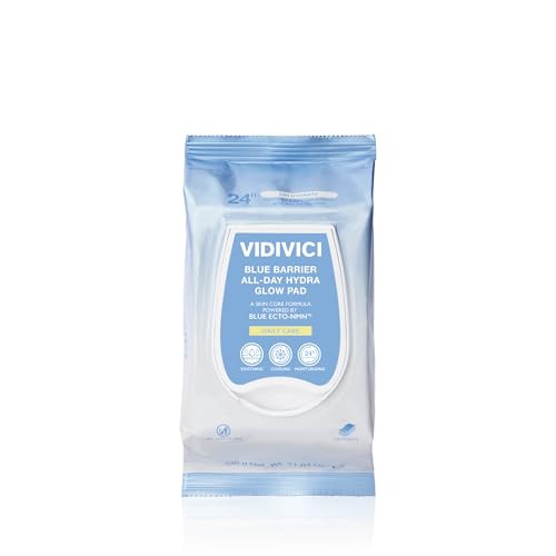 Vidivici Blue Barrier Allday Hydra Glow Pads Egcg And Hyaluronic Acid Soothing Daily Cooling Pads All Skin Types Korean Skincare 100 Count 11.64 Oz