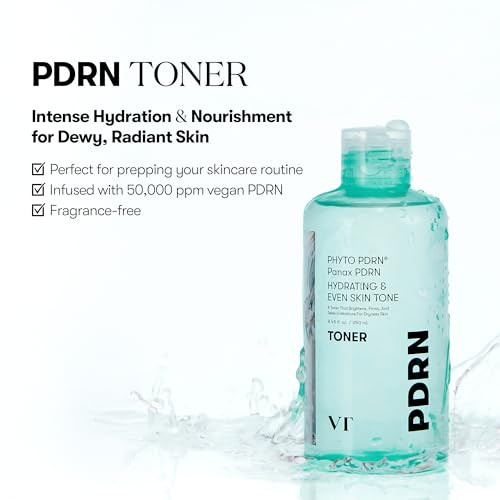 Vt Cosmetics Pdrn Toner Hydrating Facial Toner With 50000Ppm Vegan Pdrn Korean Wild Ginseng Niacinamide And Panthenol Lightweight Fragrancefree Skin Soothing Korean Skincare 8.45 Fl. Oz.