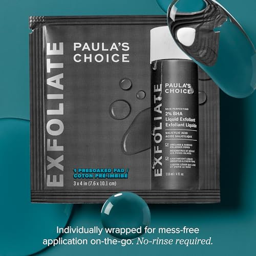 PaulaS Choice Paulas Choice Skin Perfecting 2% Bha Toner Pads And 2% Bha Liquid Exfoliant Salicylic Acid Facial Exfoliator For Enlarged Pores Travel 10Ct 1Oz