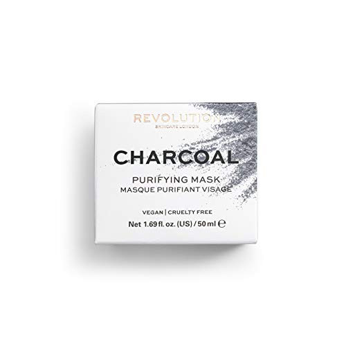 Revolution Beauty London Revolution Skincare Charcoal Purifying Face Mask Infused With Glycolic And Lactic Acid Unclogs Pores Vegan And Cruelty 1.69Fl.Oz 50Ml