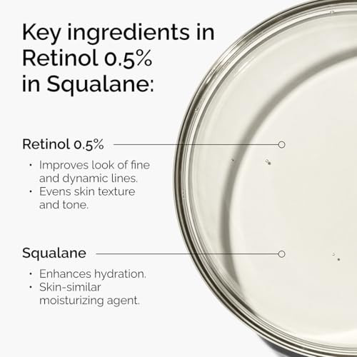 The Ordinary Retinol 0.5% In Squalane Intermediate Retinol Serum For The Face That Is Antiaging And Skin Smoothing 1 Fl Oz