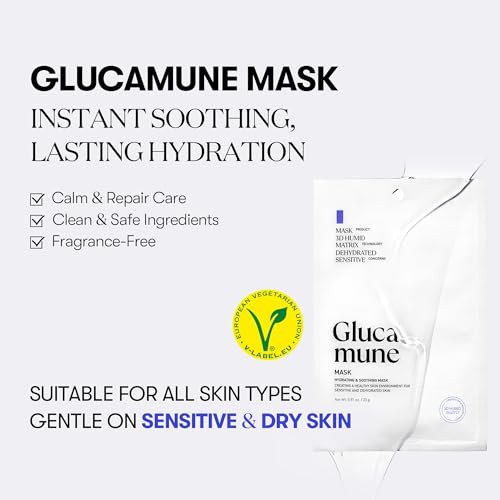 Vt Cosmetics Glucamune Mask Hydrating Vegan Sheet Mask For Face Hypoallergenic Fragrancefree For Dry And Sensitive Skin Betaglucan Glucosamine Skin Glow Korean Skincare 10 Pcs