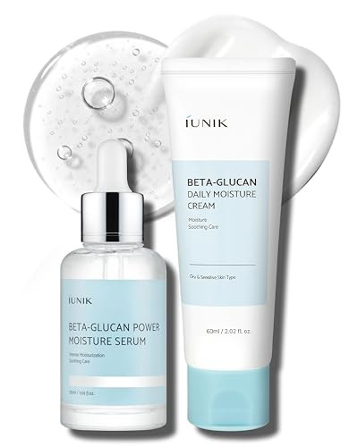 Iunik Beta Glucan Daily Moisture Cream Betaglucan Power Deep Moisture Serum Intense Hydration Fortifying Skin Barrier Ultra Intense Hydrating Moisturizing Facial Moisturizer Korean