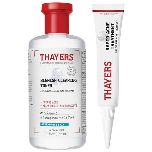 Thayers Control The Zituation Blemish Clearing 2% Salicylic Acid Toner plus Rapid 10% Sulfur Acne Treatment Soothing And Nonstripping Skin Care