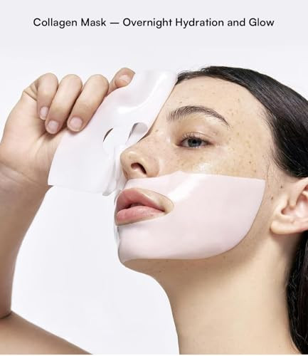 Inia Biocollagen Face Mask With Hyaluronic Acid Deep Hydrating And Firming Hydrogel Mask For Skin Elasticity And Pore Minimizing 4 Pack