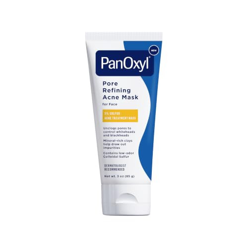Panoxyl Pore Refining Acne Mask 5% Colloidal Sulfur For Face 3 Ozunclogs Pores Minimizes Pore Size Glacial And Kaolin Clays Absorb Oil Mattifies Skin Gentle Formula Vegan All Skin Types
