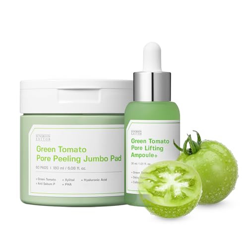 Sungboon Editor Firming Duo Green Tomato Pore Peeling Jumbo Pad And Lifting Ampoule Sets