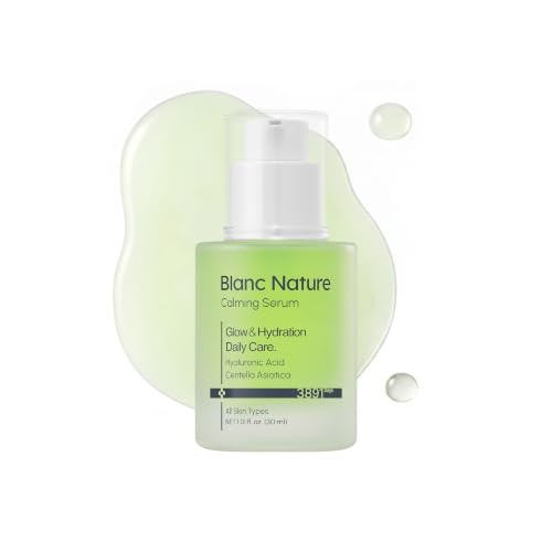 Blanc Nature Calming Serum Soothing And Hydrating Serum For All Skin Types With Hyaluronic Acid Centella Asiatica And Panthenol Korean Skincare For Skin 1.01 Fl Oz 30 Ml