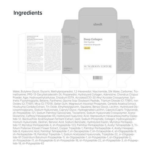 Sungboon Editor Glow Intensive Silk Peptide Ampoule Copper Peptides Serum For Face With Collagen And Multi Peptides Hydrating Korean Skincare Facial Serum For Smoothlooking Skin 1.35 Fl Oz