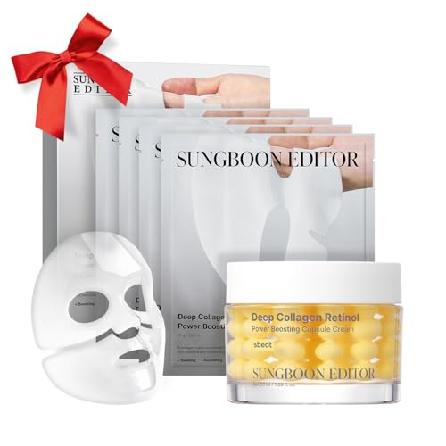 Sungboon Editor Deep Collagen Boosting Duo Deep Collagen Mask 4Ea And Power Boosting Capsule Cream Skincare Sets For Mom