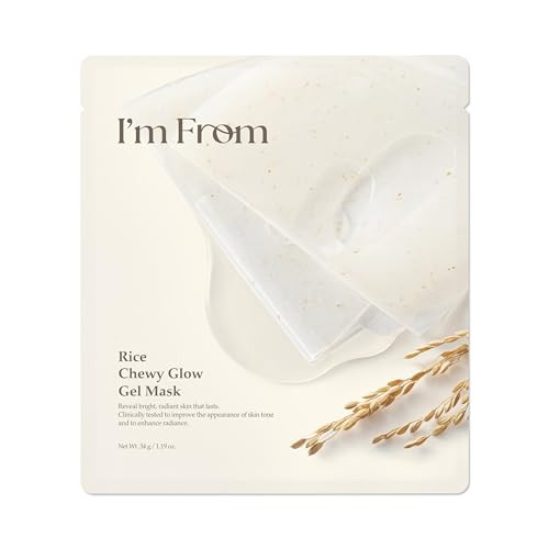 IM From IM From Rice Chewy Glow Gel Mask 5 Sheets Korean Hydrogel Sheet Mask With Rice Extract Glow Boosting Deep Hydration Barrier Support And Skin Care 34G