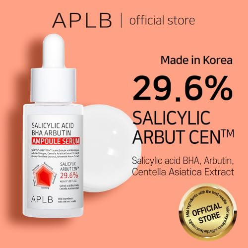 Aplb Salicylic Acid Bha Arbutin Ampoule Serumsalicylic Arbut Cen 29.6% Korean Skincare Acne And Pore Care Long Lasting Moisturizing Revitalize For Gentle And Improve Skin Texture 1.35 Fl.Oz