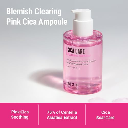 Rovectin Cica Care Clearing Ampoule For Soothing And Sensitive Care For Ance Blemish Redness With Calamine Centella Asiatica And Damask Rose 1 Fl. Oz 30Ml