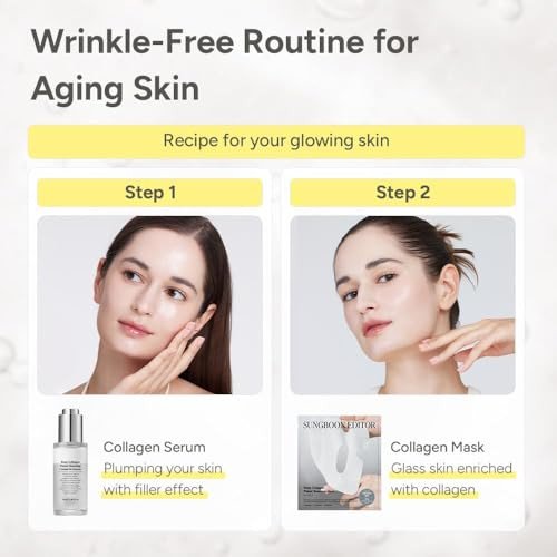 Sungboon Editor Fine Line Care Duo Cream In Serum And Collagen Capsule Cream Deep Fine Line Care Glow Mist Elasticity For Aged Skin Face Moisturizer Gifts For Mom Korean Skin Care