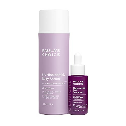 PaulaS Choice Paulas Choice 5% Niacinamide Body Serum plus Clinical 20% Niacinamide Treatment Face And Body Kit For Discoloration Redness And Bumpy Skin All Skin Types Including Acneprone Set Of 2