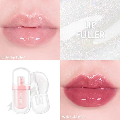 Amuse Seoul Big Diamond Lip Fuller Glitter Lip Plumper Moisturizing Lip Gloss High Shine Topper Glossy Melting Lip Jellylike Shine Texture Vegan Korean Beauty Makeup