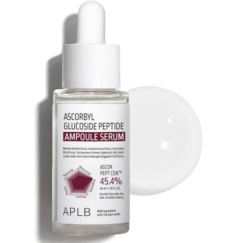 Aplb Ascorbyl Glucoside Peptide Ampoule Serumascor Pept Cen 45.4% Korean Skincare Wrinkle Care Elasticity Care Improve Skin Texture Helps With Skin Discoloration 1.35 Fl.Oz