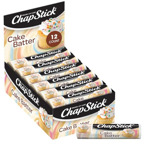 Chapstick Bulk Lip Balm Cake Batter Delicious And Sweet Lip Moisturizer For Dry Lips Birthday Gifts Stocking Stuffers 0.15 12Pack
