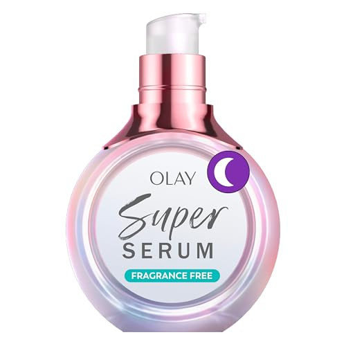 Olay Super Serum Night Repair Fragrancefree Trial Size Niacinamide Peptide Salicylic And Lactic Acid Glycerin 5In1 Skin Care Benefits Hydrating Reduces Dark Spots Antiaging 0.4 Oz