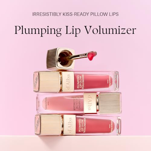DAlba Piedmont Lip Volumizer 3Color Set Feeble Pink Posh Rose Petal Rose Hydrating Lip Gloss Fuller Lips Juicy And Glossy Finish Vegan Ceramide And Vitamin C And E X 3 0.17 Fl Oz.