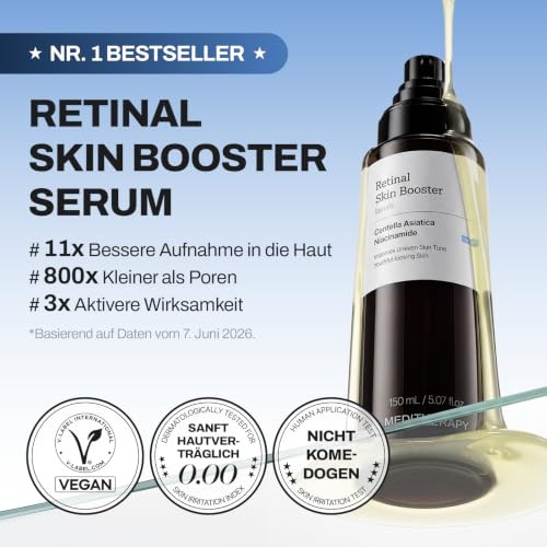 Meditherapy Retinal Skin Booster Serum retinaldehyde Niacinamide Cicakorean Hydrating Face And Body Serum For Dull Uneven Skin All Skin Types Kbeauty 5.07 Fl Oz