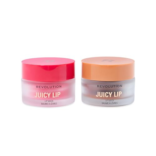 Revolution Beauty London Revolution Juicy Peptide Lip Mask Set Fulllook Lip Set 2Piece Lip Collection With Blending Vegan And Crueltyfree