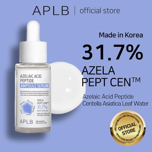 Aplb Azelaic Acid Peptide Ampoule Serumazela Pept Cen 31.7% Korean Skincare Acne Care Improve Skin Elasticity Sensitive Skin Revitalize For Gentle And Improve Skin Texture 1.35 Fl.Oz