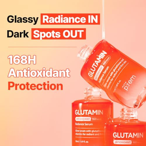 Makep:Rem Make Prem Glutamin Antioxidant Radiance Serum 50Mldark Spot Serum With Glutathione And Vitamins Korean Skin Care 1.69 Fl.Oz.