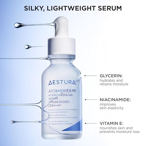 Aestura Atobarrier365 Hydro Ceraha Korean Face Serum With Ceramides Hyaluronic Acid And Niacinamidelightweight Hydrating Serum For Barrier Repair And Glow For Dry And Sensitive Skin 30Ml 1.01 Fl.Oz.