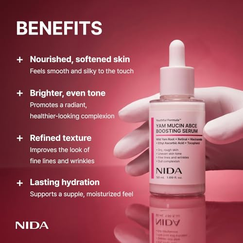 Nida Youthful Formula Yam Mucin Abce Boosting Serumwild Yam Root Retinal Panthenol Vitamin C And Eantiwrinkle Brightening1.69 Fl. Oz. 50Ml