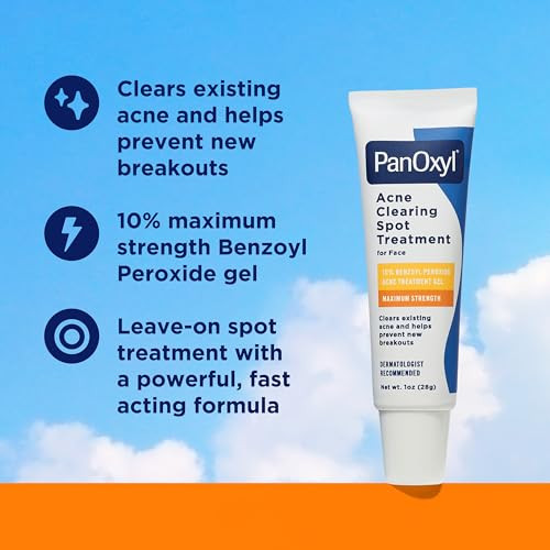 Panoxyl Acne Clearing Spot Treatment 10% Benzoyl Peroxide For Face 1 Ozmaximum Strength Fastacting Clears And Helps Prevent Acne Calms Redness With Allantoin Bisabolol And Sodium Hyaluronate