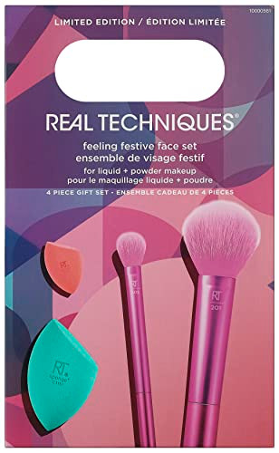 Real Techniques Ed Lim Holidays Feeling Festive Face Set Kit 2s 2 Finished Brushes