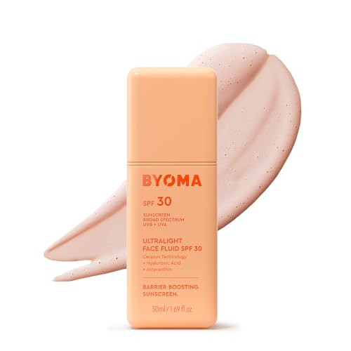 Byoma Spf 30 Face Fluid Ultralightweight Facial Sunscreen For All Skin Tones Luminous Glow No White Cast Spf Moisturizer Strengthens Skin Barrier 1.69 Fl.Oz