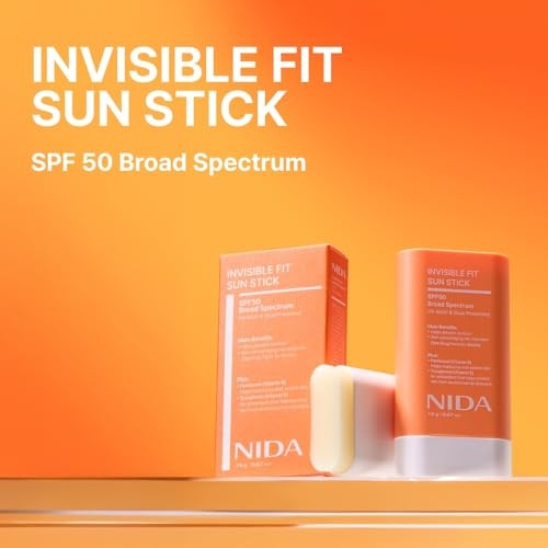 Nida Invisible Fit Sun Stick Spf 50 Broad Spectrum Uva Uvb Dual Protectionno White Cast Low Irritation Hydrating Lotionlike Lightweight Glow Sunscreen For All Skin Types0.67 Oz. 19G
