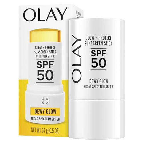 Olay Glow And Protect Spf 50 Face Sunscreen Stick Fragrance Dewy Finish Sunscreen Stick With Spf 50 Broad Spectrum Sunblock For All Skin Types 0.5 Oz 14 G