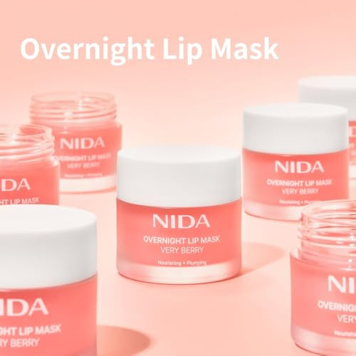 Nida Overnight Lip Mask Very Berryintense Hydration And Plumping Sleeping Mask For Dry Chapped Lips0.7 Oz. 20G