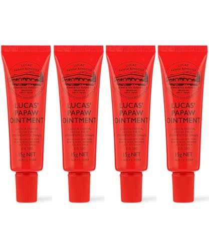 Lucas Papaw Treats From Home Lucas Pawpaw Ointment 4 X Pawpaw Balm For Lips And Dry Skin Unique All Skin Types All Gender Any Season Pack. 15G